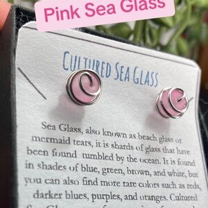 Blush Pink 6mm Cage Wrap Wire bead post earrings. In stainless steel or blac…